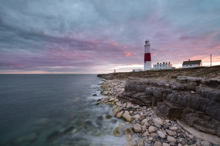 Turbulent late spring skies over Portland Billの写真素材