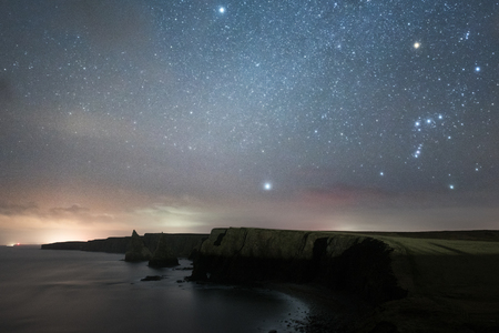 Norhtern Lights over Duncansby Head John O Groats Scotland