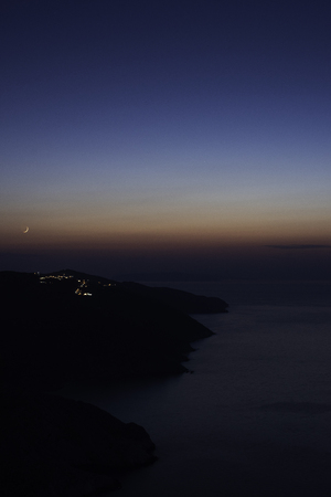 Greek Island Sunset Cycladesの写真素材