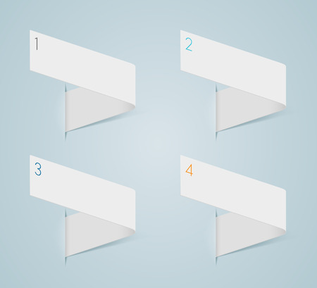Infographic 3D Numbered Step Ribbons 1のイラスト素材