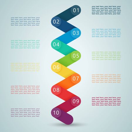 Number Steps 3d Infographic 1 to 10 Dのイラスト素材