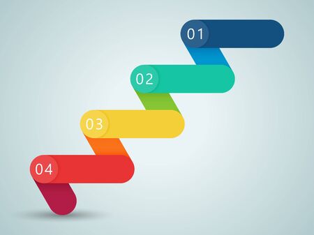 Number Steps 3d Infographic 1 to 4 Bのイラスト素材