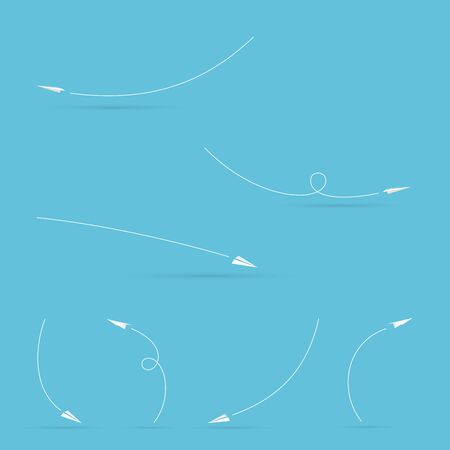 Paper Plane Vector Setのイラスト素材