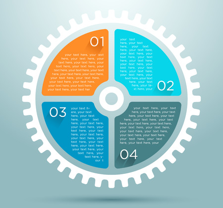 Infographic Flat Cog With Numbers Designのイラスト素材