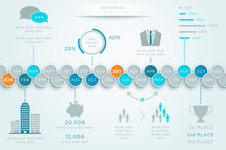 Time Line 2 Year Jan to Dec Creative Graphicのイラスト素材