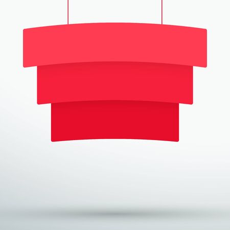 Infographic 3 Red Title Ribbons Hanging Vectorのイラスト素材