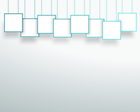 Vector 3d Blank Blue Square Frames Hanging Design Bのイラスト素材