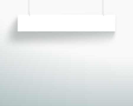 Vector 3d Blank White 1 Line Title Banner Hanging Designのイラスト素材