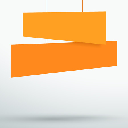 Infographic 2 Orange Title Boxes Hanging 3d Vectorのイラスト素材