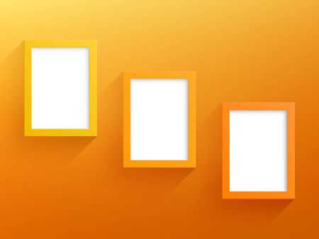 Vector Orange Frame Design With White Backgroundのイラスト素材