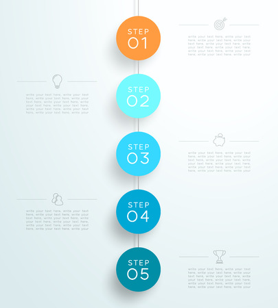 Infographic 5 3d Circle Steps Hanging Template Bのイラスト素材