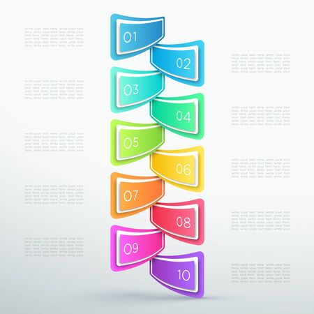 Numbered Boxes 1 to 10 Text Template Infographic Aのイラスト素材