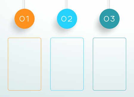 Infographic 3d Circle Steps 1 to 3 Hanging Signs Template Dのイラスト素材