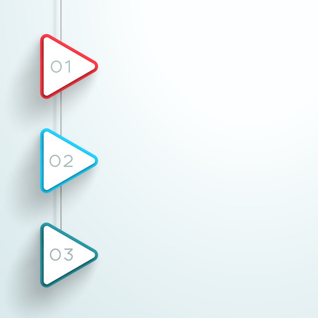 Infographic 3d Arrow Steps 1 to 3 Hanging Signs Template A.のイラスト素材