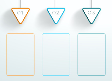 Infographic 3d Arrow Steps 1 to 3 Hanging Signs Template Cのイラスト素材