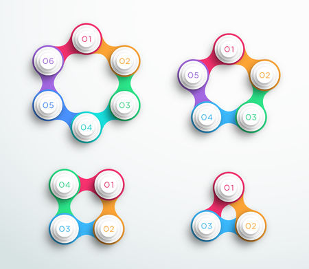 Infographic 3d Business Connected Circle Cycles Bのイラスト素材