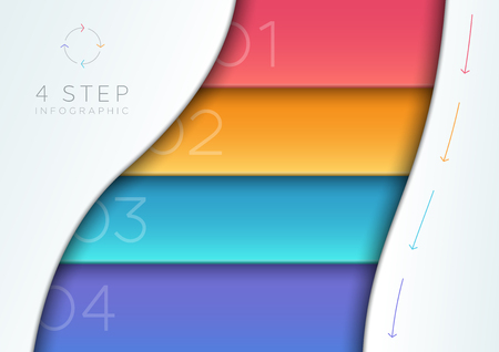Vector Abstract Colorful 3d Banner List 1 to 4 Templateのイラスト素材