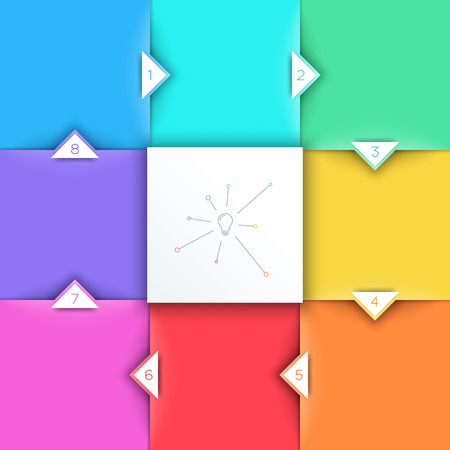 Square Steps 3d Background With Arrow Points 1 to 8 Vectorのイラスト素材