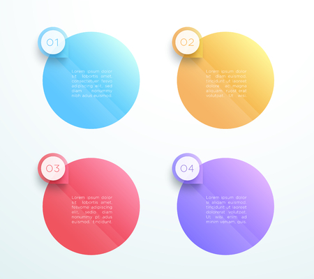 A Vector Circle Steps With 3D Arrow Markers Number 1 to 4のイラスト素材