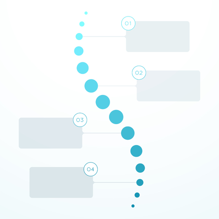 Abstract Blue Flat 4 Step Circles Vertical Timeline.のイラスト素材
