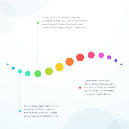 Abstract 3 Point Colorful Flat Horizontal Timeline Vector illustration.のイラスト素材
