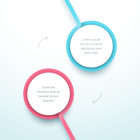 Abstract Circle 2 Step Infographic 3d Colorful Vectorのイラスト素材