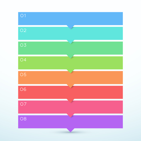 8 Step Arrow List Colorful Banners Infographic Diagramのイラスト素材