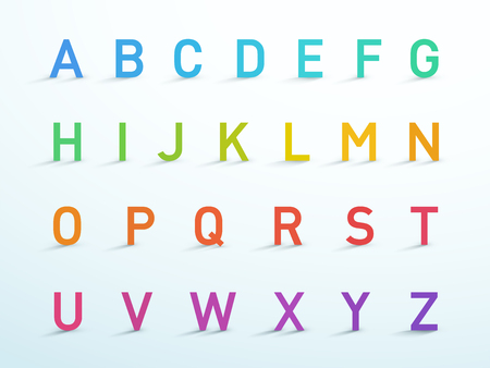 Alphabet Letters A to Z Colorful 3d Font Vector Setのイラスト素材