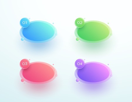 Abstract Circle Shape Numbered Text Boxes One To Fourのイラスト素材