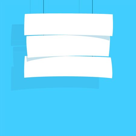 Sign Stack White Hanging From String Flat Vectorのイラスト素材