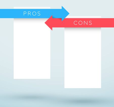 Arrows Red Blue Pros and Cons Comparison List Vectorのイラスト素材