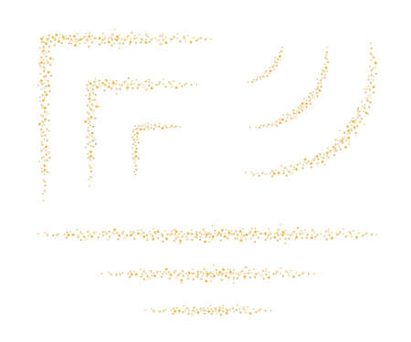 Gold Glitter Confetti Sparkle Decoration Element Shapesのイラスト素材