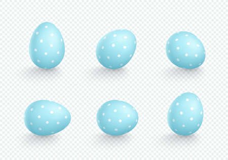 Easter Eggs Vector Element Angles Set 3d Isolated Spotsのイラスト素材