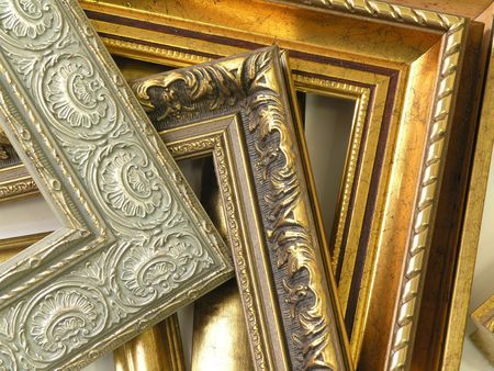 several frames richly decorated with ornament and gold  