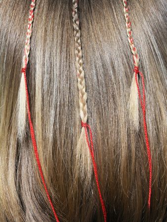 thic shiny blonde hair with beautiful natural colour variation