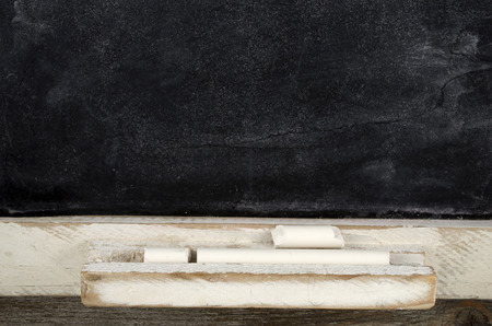 blank slate blackboard and chalk horizontal photo