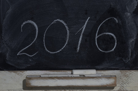 slate blackboard with the inscription 2016, horizontal