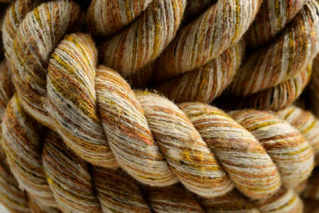 closeup of a ball of thick rope