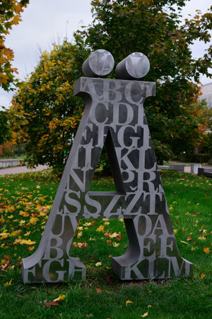 monument to the letter Ã¤ in Petrozavodsk, Russia
