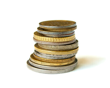 coins on white 
