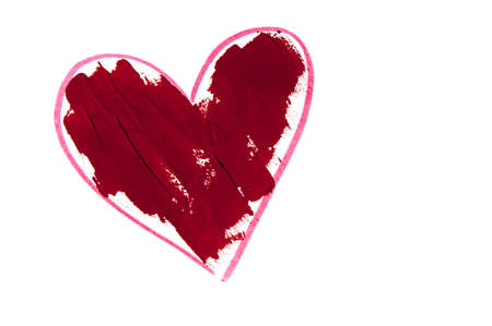 Acrylic hearts isolated on white backgroundの写真素材