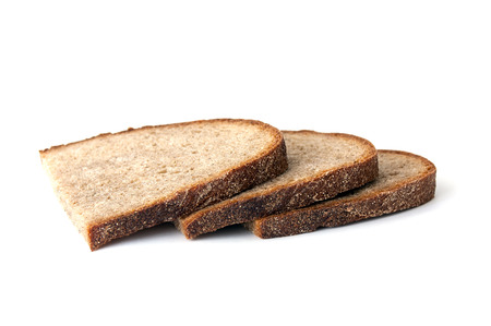 whole grain bread isolated on white background