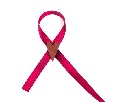 red ribbon on a white backgroundの写真素材