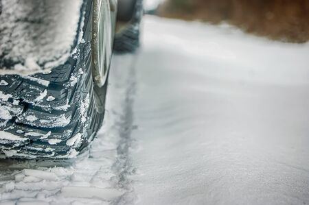 Good winter tires on snowy road