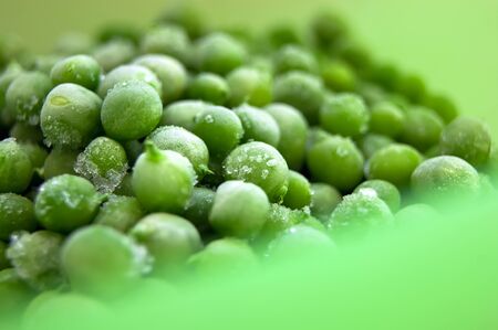 frozen green peasの写真素材