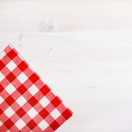 Table kitchen napkin on wooden backgroundの写真素材
