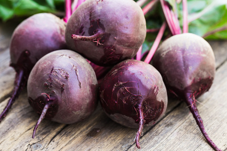 Fresh beet on wooden background