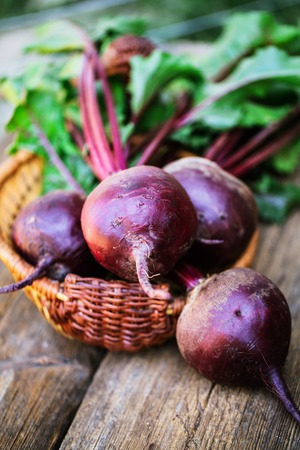 Fresh beet on wooden background