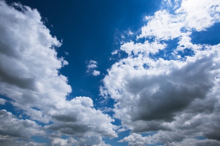 blue sky with cloud closeupの写真素材