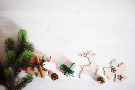 Various Christmas and New Year's gifts of handmade ornamentsの写真素材